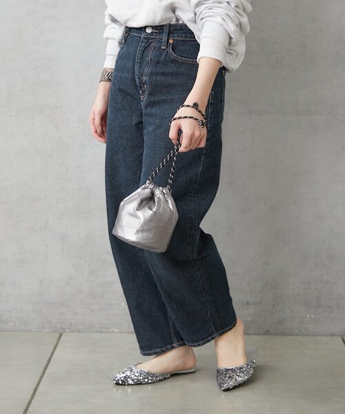 BIRTHDAY BAR（バースデイバー）の「メタリックミニ巾着バッグ（トートバッグ・レディース・ダークグレー/シルバー・0）」の5枚目の写真