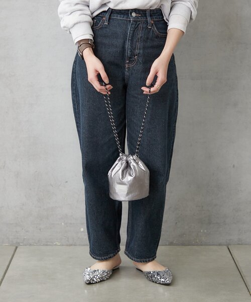 BIRTHDAY BAR（バースデイバー）の「メタリックミニ巾着バッグ（トートバッグ・レディース・ダークグレー/シルバー・0）」の7枚目の写真