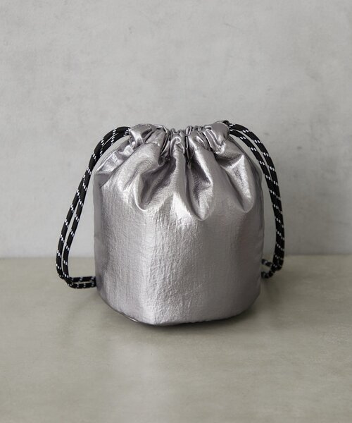 BIRTHDAY BAR（バースデイバー）の「メタリックミニ巾着バッグ（トートバッグ・レディース・ダークグレー/シルバー・0）」の9枚目の写真