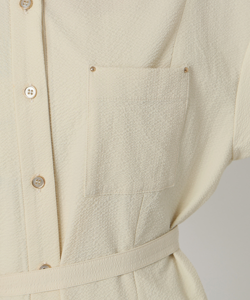 La TOTALITE(ラトータリテ)の「【洗える】リベットシャツワンピース(ワンピース・レディース・ベージュ/ネイビー/イエロー・36/38)」の8枚目の写真