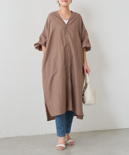 BEARDSLEY（ビアズリー）の「ガウンワンピース（ワンピース・レディース・サンドベージュ/ブラック・FREE）」の2枚目の写真