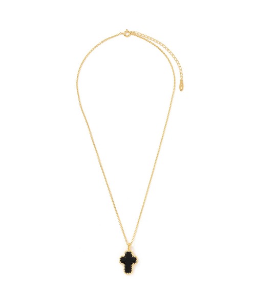 CRIMIE（クライミー）の「STONE CROSS SILVER NECKLACE 24KDP（ネックレス・メンズ・ブルー/ブラック・ONE SIZE）」の3枚目の写真