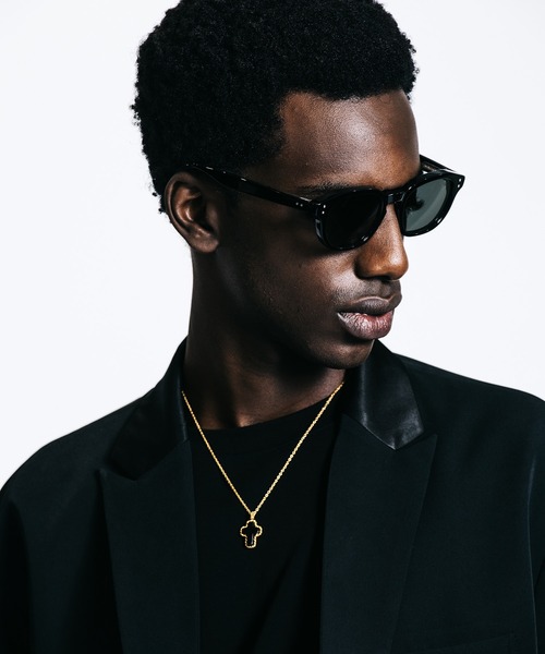 CRIMIE（クライミー）の「STONE CROSS SILVER NECKLACE 24KDP（ネックレス・メンズ・ブルー/ブラック・ONE SIZE）」の6枚目の写真