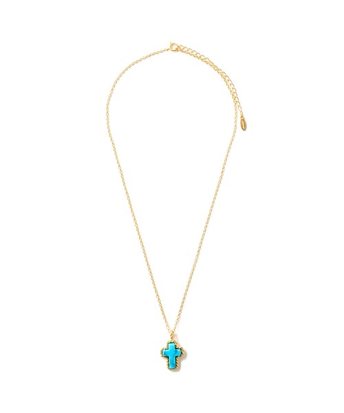 CRIMIE（クライミー）の「STONE CROSS SILVER NECKLACE 24KDP（ネックレス・メンズ・ブルー/ブラック・ONE SIZE）」の9枚目の写真