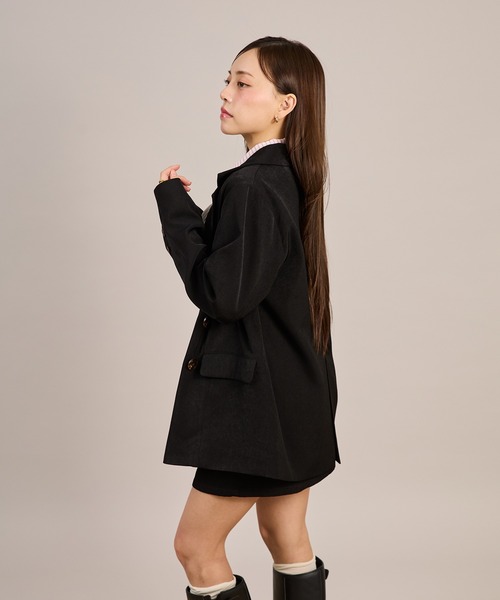 apres jour mignon(アプレジュールミニョン)の「【セットアップ着用可能】オーバーダブルジャケット(テーラードジャケット・レディース・グレー/ブラック/ブラウン系その他・フリー/X-LARGE)」の13枚目の写真