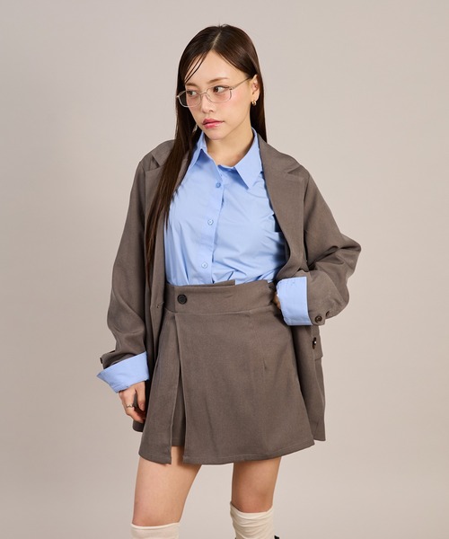 apres jour mignon(アプレジュールミニョン)の「【セットアップ着用可能】オーバーダブルジャケット(テーラードジャケット・レディース・グレー/ブラック/ブラウン系その他・フリー/X-LARGE)」の20枚目の写真