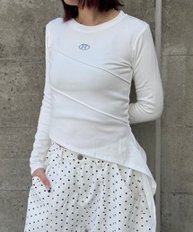 プレート付きアシメタックロングTシャツ