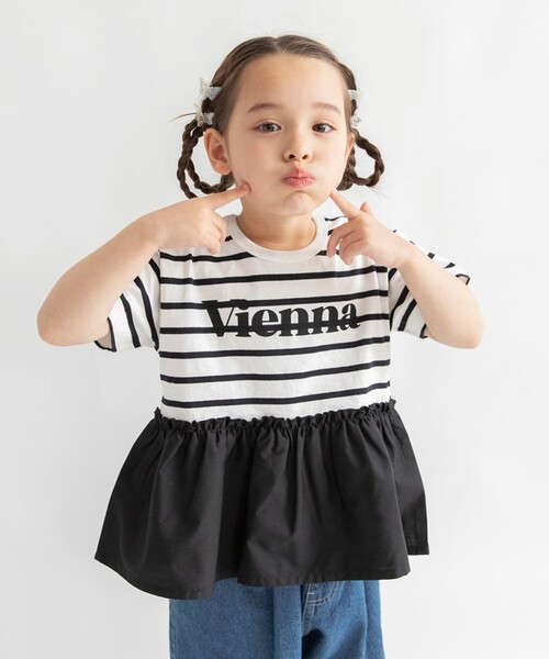 DRC branshes（ディーアールシーブランシェス）の「【DRC/WEB限定】異素材切替ロゴ半袖Tシャツ（Tシャツ/カットソー・キッズ・ラベンダー/その他1/その他2/ライトグリーン/ブラック/オフホワイト・110/120/130/100/150/140）」の8枚目の写真