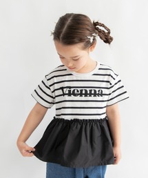 DRC branshes（ディーアールシーブランシェス）の「【DRC/WEB限定】異素材切替ロゴ半袖Tシャツ（Tシャツ/カットソー）」