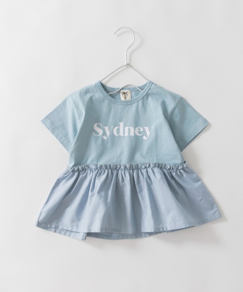 DRC branshes（ディーアールシーブランシェス）の「【DRC/WEB限定】異素材切替ロゴ半袖Tシャツ（Tシャツ/カットソー・キッズ・ラベンダー/その他1/その他2/ライトグリーン/ブラック/オフホワイト・110/120/130/100/150/140）」の3枚目の写真