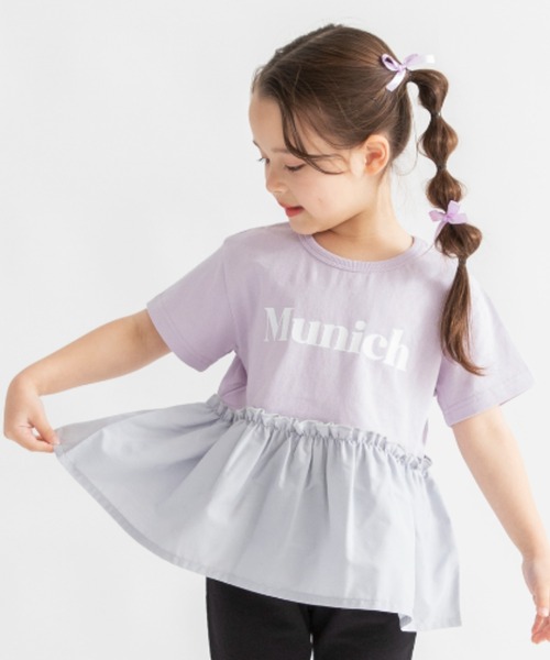 DRC branshes(ディーアールシーブランシェス)の「【DRC/WEB限定】異素材切替ロゴ半袖Tシャツ(Tシャツ/カットソー・キッズ・ラベンダー/その他1/その他2/ライトグリーン/ブラック/オフホワイト・110/120/130/100/150/140)」の15枚目の写真
