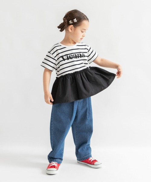 DRC branshes(ディーアールシーブランシェス)の「【DRC/WEB限定】異素材切替ロゴ半袖Tシャツ(Tシャツ/カットソー・キッズ・ラベンダー/その他1/その他2/ライトグリーン/ブラック/オフホワイト・110/120/130/100/150/140)」の18枚目の写真