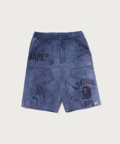 A BATHING APE（アベイシングエイプ）の「FAKE PRINT RELAXED FIT SWEAT SHORTS（スウェットパンツ・メンズ・ベージュ/ネイビー・XX-LARGE/X-LARGE/MEDIUM/SMALL/LARGE）」の2枚目の写真