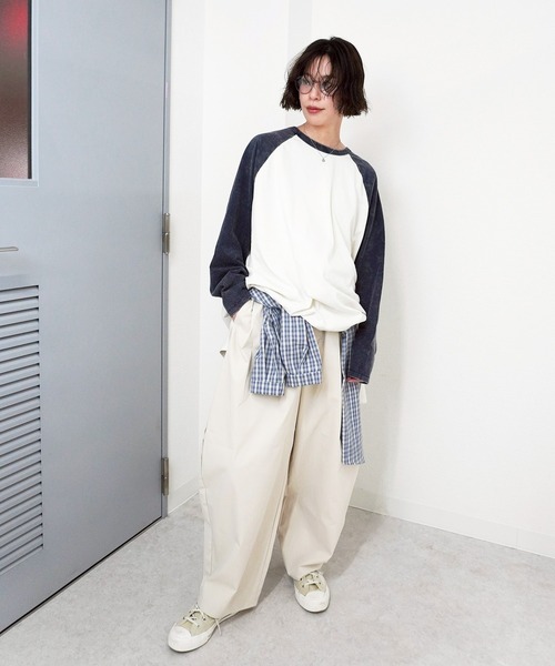 gossara(ゴサラ)の「【1枚持っておきたい】ラグランT(Tシャツ/カットソー・レディース・チャコール/ネイビー/グレイッシュベージュ・FREE)」の7枚目の写真