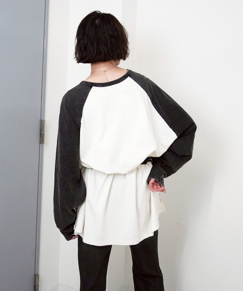 gossara(ゴサラ)の「【1枚持っておきたい】ラグランT(Tシャツ/カットソー・レディース・チャコール/ネイビー/グレイッシュベージュ・FREE)」の16枚目の写真