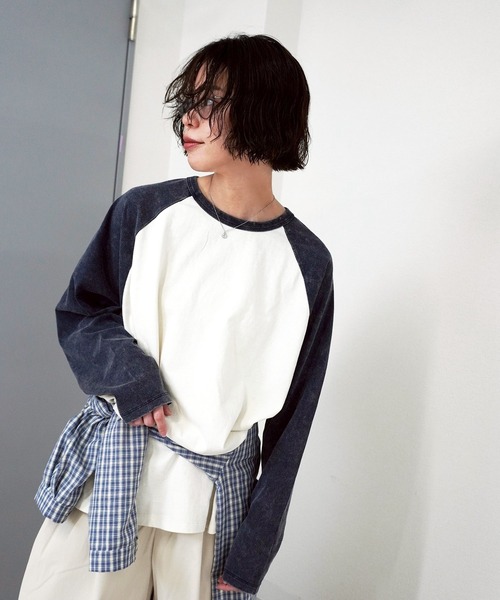 gossara(ゴサラ)の「【1枚持っておきたい】ラグランT(Tシャツ/カットソー・レディース・チャコール/ネイビー/グレイッシュベージュ・FREE)」の10枚目の写真