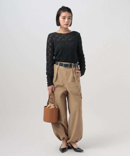 BAYFLOW（ベイフロー）の「カットレースロングスリーブT（Tシャツ/カットソー・レディース・ブラック/オフホワイト・FREE）」の5枚目の写真