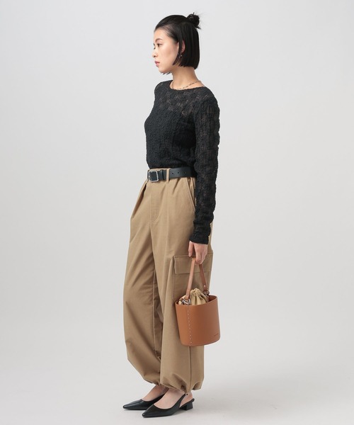 BAYFLOW（ベイフロー）の「カットレースロングスリーブT（Tシャツ/カットソー・レディース・ブラック/オフホワイト・FREE）」の7枚目の写真