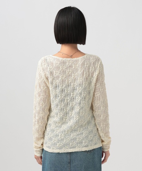 BAYFLOW（ベイフロー）の「カットレースロングスリーブT（Tシャツ/カットソー・レディース・ブラック/オフホワイト・FREE）」の12枚目の写真