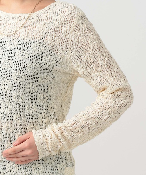 BAYFLOW（ベイフロー）の「カットレースロングスリーブT（Tシャツ/カットソー・レディース・ブラック/オフホワイト・FREE）」の14枚目の写真