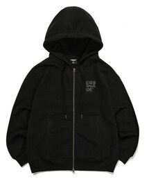 URBANAGE（アーバンエイジ）の「ロゴプリントフードジップアップブラック（パーカー）」