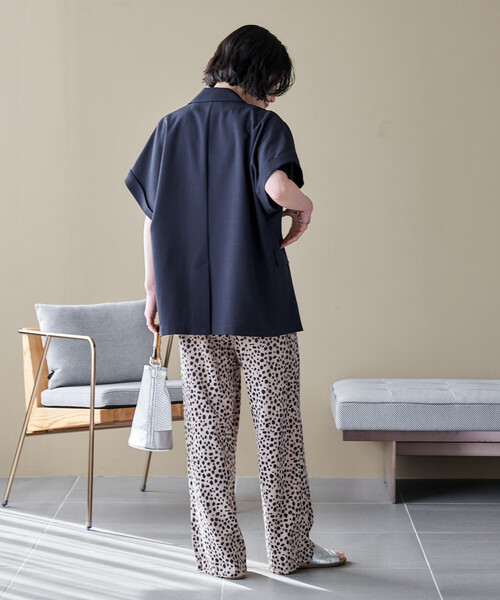 FREAK'S STORE(フリークスストア)の「接触冷感/UVカット LINEN TOUCH ダブルブレスト半袖ジャケット/リネンタッチ ジャケット(テーラードジャケット・レディース・ネイビー/グレー/ブラック・フリ-)」の18枚目の写真