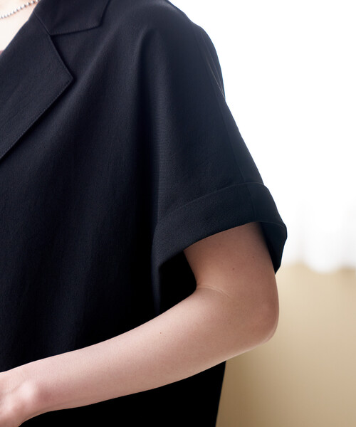 FREAK'S STORE(フリークスストア)の「接触冷感/UVカット LINEN TOUCH ダブルブレスト半袖ジャケット/リネンタッチ ジャケット(テーラードジャケット・レディース・ネイビー/グレー/ブラック・フリ-)」の10枚目の写真