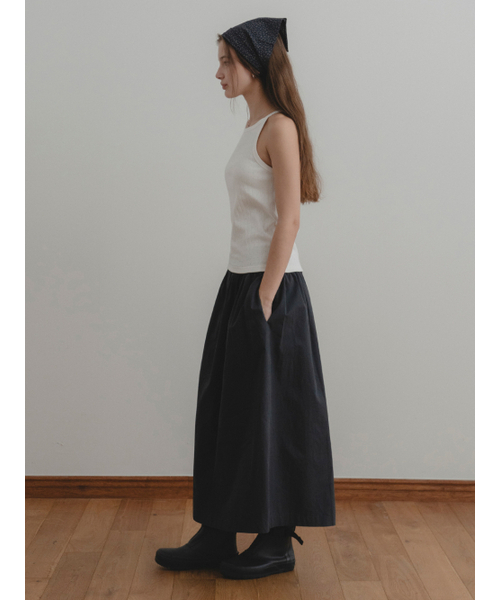 THEMITTEN（ザ・ミトン）の「Labe cotton skirt (navy)（スカート・レディース・その他・FREE）」の4枚目の写真