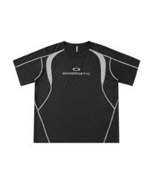 BUTTON SEOUL（ボタンソウル）の「エナジェティッククイックドライテックショートスリーブパフォーマンスティーシャツ（ブラック/ブラウン）（Tシャツ/カットソー）」