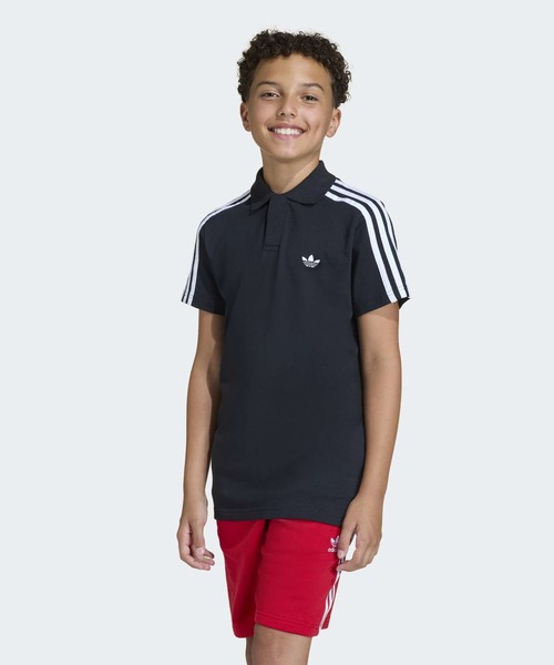 adidas(アディダス)の「スリーストライプス 半袖ポロTシャツ / ポロシャツ / アディダスオリジナルス (キッズ/子供用)(ポロシャツ・キッズ・ブラック・130/140/150/160)」の8枚目の写真