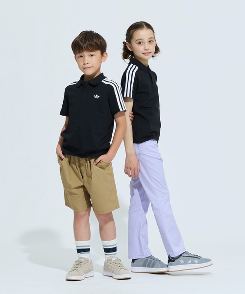 adidas(アディダス)の「スリーストライプス 半袖ポロTシャツ / ポロシャツ / アディダスオリジナルス (キッズ/子供用)(ポロシャツ・キッズ・ブラック・130/140/150/160)」の7枚目の写真
