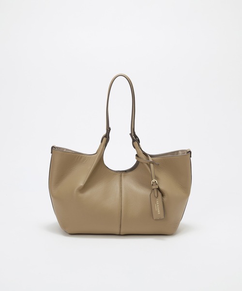 TREASURE TOPKAPI(トレジャートプカピ)の「【TREASURE TOPKAPI】ソフトレザー センターステッチ 2way トートバッグ(トートバッグ・レディース・ブラック/オフホワイト/グレイッシュベージュ・FREE)」の7枚目の写真