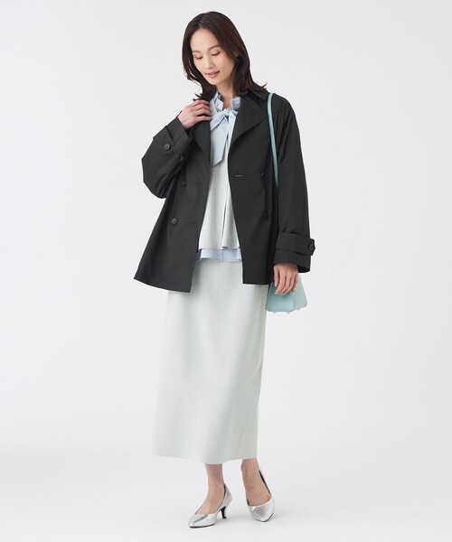 TRANS WORK(トランスワーク)の「【はっ水・ウォッシャブル】SOLOTEXタフタコート(トレンチコート・レディース・ベージュ/ネイビー・38/40)」の3枚目の写真
