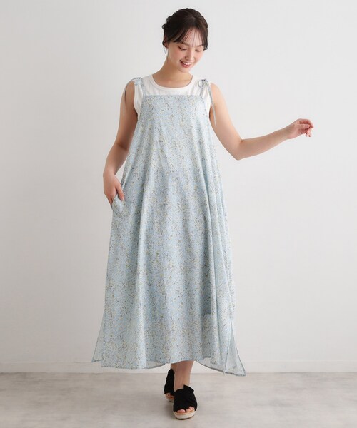 LAURA ASHLEY(ローラアシュレイ)の「【前後2WAY/洗える/肩紐調整可/同柄アイテムあり】ハービー フィールド柄 キャミワンピース(ワンピース・レディース・ブルー系5/ライトオレンジ系1・38)」の8枚目の写真