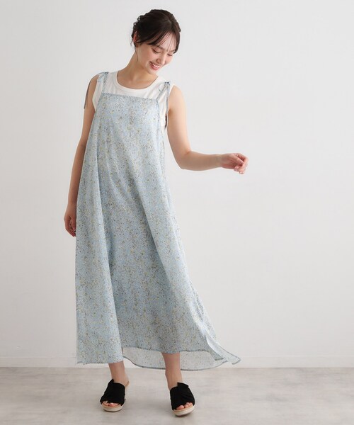 LAURA ASHLEY(ローラアシュレイ)の「【前後2WAY/洗える/肩紐調整可/同柄アイテムあり】ハービー フィールド柄 キャミワンピース(ワンピース・レディース・ブルー系5/ライトオレンジ系1・38)」の9枚目の写真
