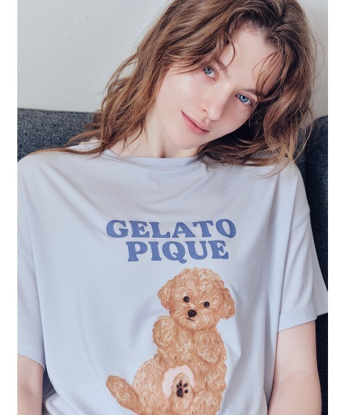 GELATO PIQUE クマプリント ルームウェア未使用 ドッグワンポイントTシャツ（ルームウェア/パジャマ）｜gelato pique
