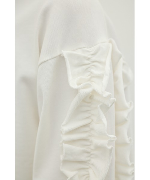 STYLEMIXER（スタイルミキサー）の「フリルスリーブカットトップ（Tシャツ/カットソー・レディース・ブラック/ホワイト・FREE）」の15枚目の写真