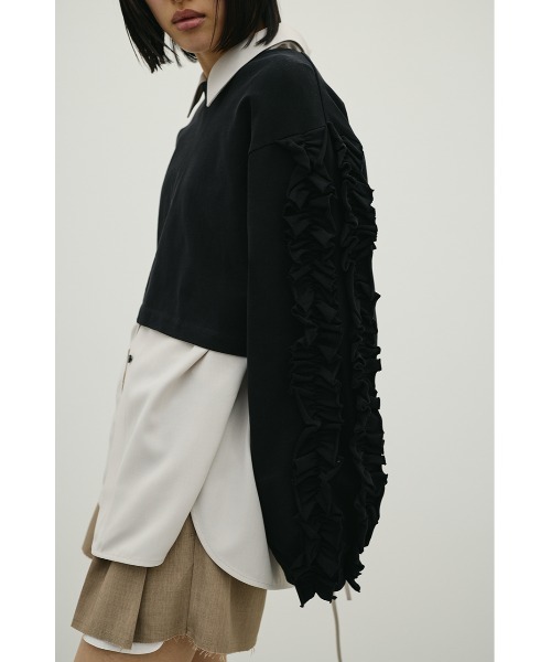 STYLEMIXER（スタイルミキサー）の「フリルスリーブカットトップ（Tシャツ/カットソー・レディース・ブラック/ホワイト・FREE）」の20枚目の写真