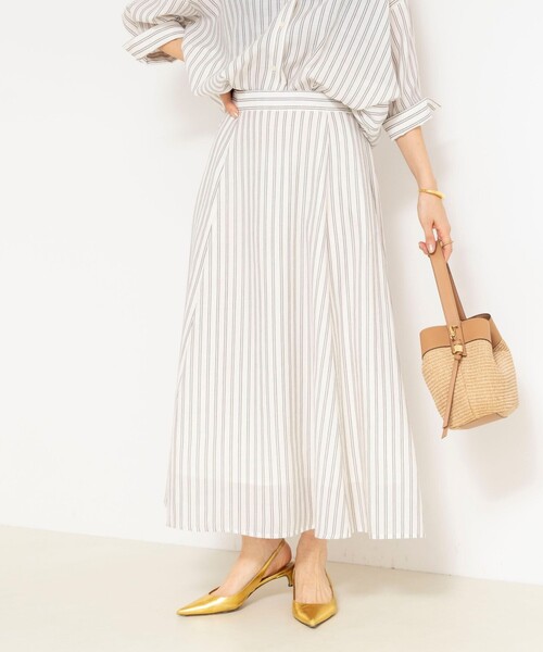 NOLLEY’S(ノーリーズ)の「《セットアップ対応》ウォッシャブルストライプフレアスカート(スカート・レディース・ホワイト系その他4/ピンク系その他3/ブルー系その他3・38/36)」の8枚目の写真