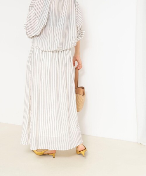 NOLLEY’S(ノーリーズ)の「《セットアップ対応》ウォッシャブルストライプフレアスカート(スカート・レディース・ホワイト系その他4/ピンク系その他3/ブルー系その他3・38/36)」の9枚目の写真