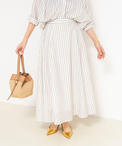 NOLLEY’S(ノーリーズ)の「《セットアップ対応》ウォッシャブルストライプフレアスカート(スカート・レディース・ホワイト系その他4/ピンク系その他3/ブルー系その他3・38/36)」の11枚目の写真