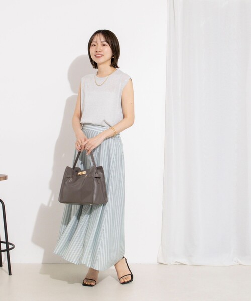 NOLLEY’S(ノーリーズ)の「《セットアップ対応》ウォッシャブルストライプフレアスカート(スカート・レディース・ホワイト系その他4/ピンク系その他3/ブルー系その他3・38/36)」の12枚目の写真