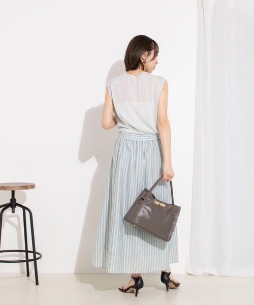 NOLLEY’S(ノーリーズ)の「《セットアップ対応》ウォッシャブルストライプフレアスカート(スカート・レディース・ホワイト系その他4/ピンク系その他3/ブルー系その他3・38/36)」の13枚目の写真
