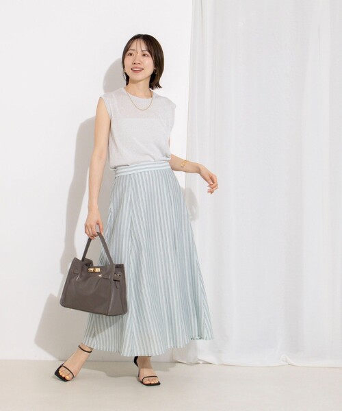 NOLLEY’S(ノーリーズ)の「《セットアップ対応》ウォッシャブルストライプフレアスカート(スカート・レディース・ホワイト系その他4/ピンク系その他3/ブルー系その他3・38/36)」の14枚目の写真