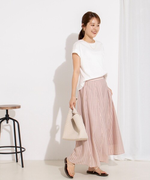 NOLLEY’S(ノーリーズ)の「《セットアップ対応》ウォッシャブルストライプフレアスカート(スカート・レディース・ホワイト系その他4/ピンク系その他3/ブルー系その他3・38/36)」の22枚目の写真