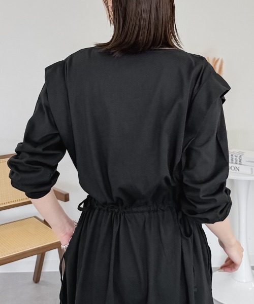 RCD（アールシーディー）の「肩タックワンピース（ワンピース・レディース・カーキ/ブラック・4L～5L/M-L/LL～3L）」の9枚目の写真
