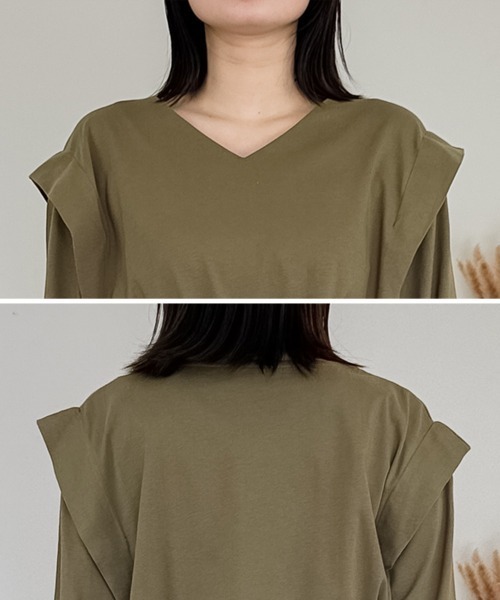 RCD（アールシーディー）の「肩タックワンピース（ワンピース・レディース・カーキ/ブラック・4L～5L/M-L/LL～3L）」の17枚目の写真