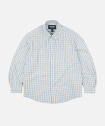 MELANGE CHECK WORK SHIRT _ SKY