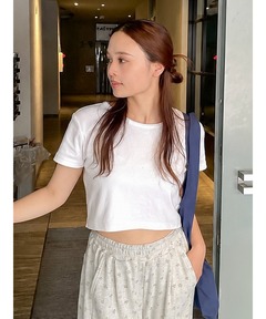 セール】オープンバッククロップリブトップス（Tシャツ/カットソー