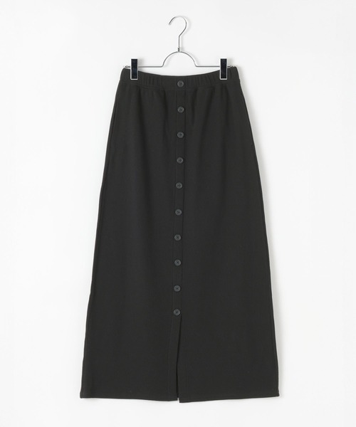 LEPSIM（レプシィム）の「フロントボタンワッフルスカート　601355（スカート・レディース・ブラック/ホワイト×ブラック/グレイッシュベージュ/ブルー・FREE）」の2枚目の写真